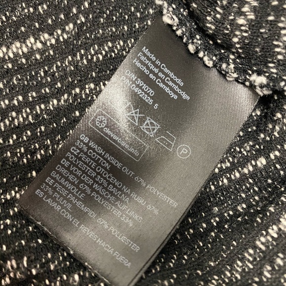 H&M Black And White Textured Sweater Zipper Back M - Picture 8 of 8